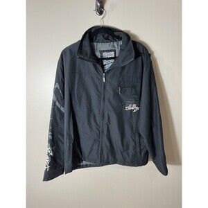 Billabong Windbreaker Hooded Jacket Men's Medium Black Y2K Full Zip